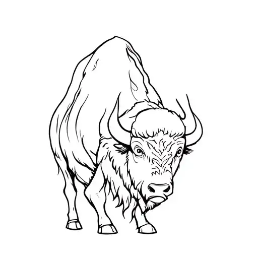 Bison Line Art