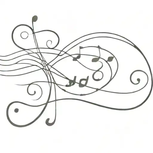 A Minimalist Tattoo Design Of A Music Staff Morphing Into A Winding Road For Cycling