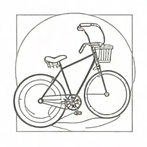 A Minimalist Tattoo Design Of A Music Staff Morphing Into A Bike Wheel