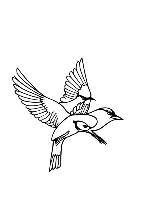 Cartoon 3 Jay Birds Perched