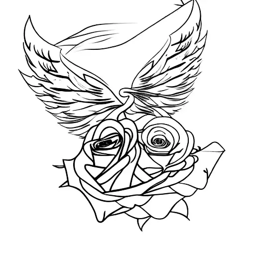 Angel Feathers And Roses