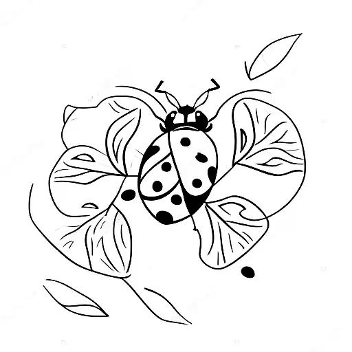 Lady Bug On A Vine