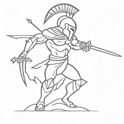 Spartan Warrior In Battle With A Scorpion