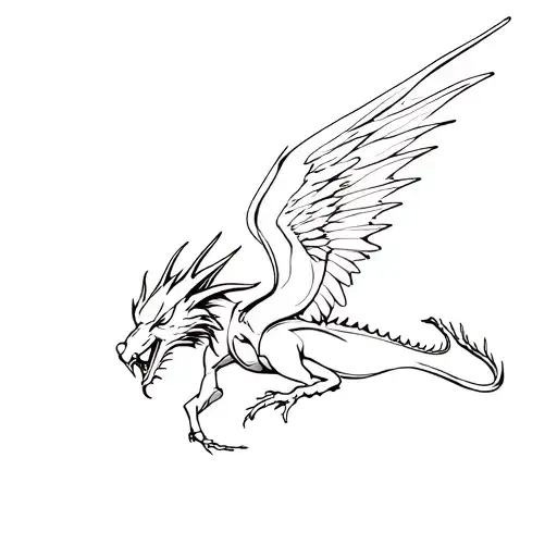 Winged Dragon Flying