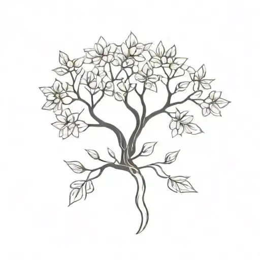 Tree Of Life And Marigold Flower