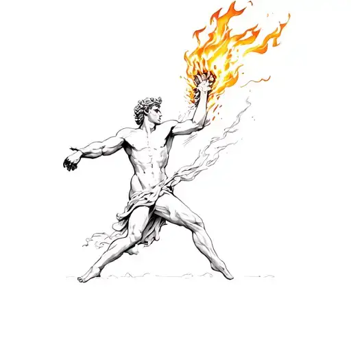 Prometheus Stealing Fire From Olympus