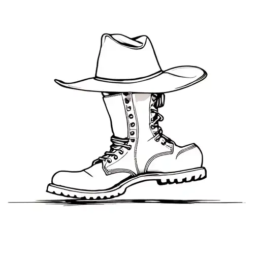 Combat Boots And A Cowboy Hat