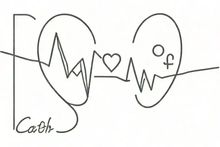 A Line Starts With A Heart Goes By The Word Cath And End The Line With Heartbeat