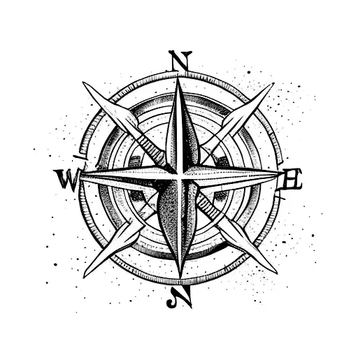 Anchor Mermaid Compass Facing South Dragonfly Watercolour Paint