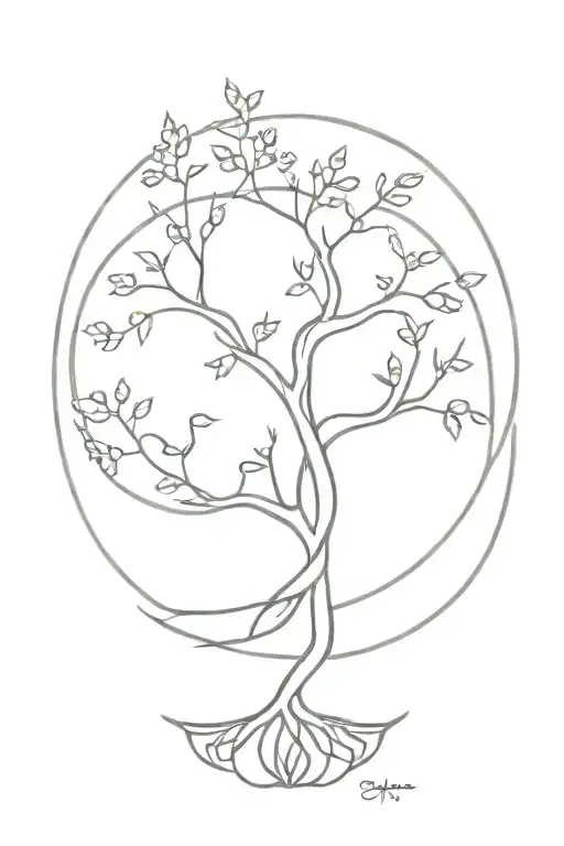 Elements And Tree Of Life Intertwined