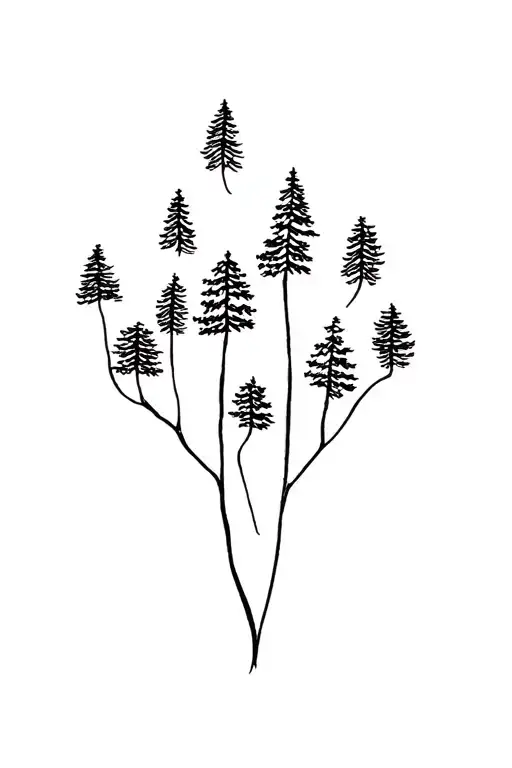 6 Little Trees Growing Into Each Other