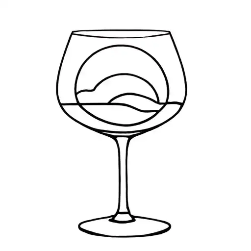 Sunset Wine Glass Filled