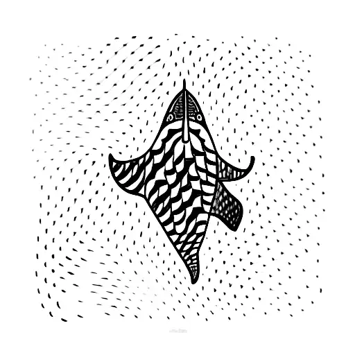Whale Shark Hand Drawn In One Line