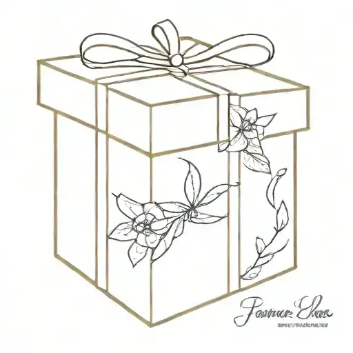 Simple Fine Line Gift Box Present