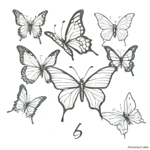 555 With 4 Butterflies Getting Smaller One With A Broken Wing