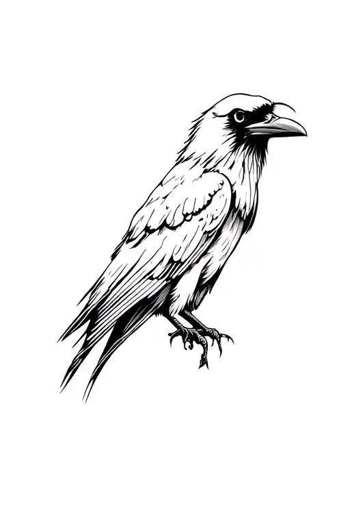 Raven Forearm Tattoo Design Small