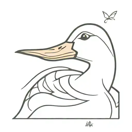 Cartoon Goose With Nezuko's Muzzle