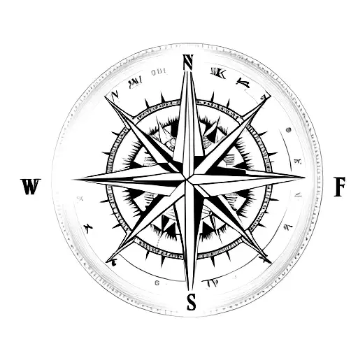 Compass With 4 Diamonds
