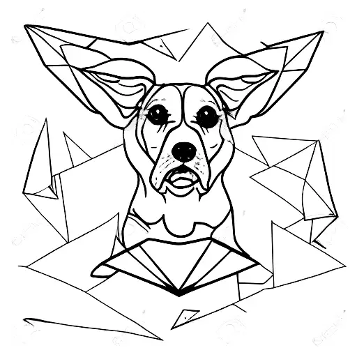 Small Beige Dog With Darker Triangle Falling Ears