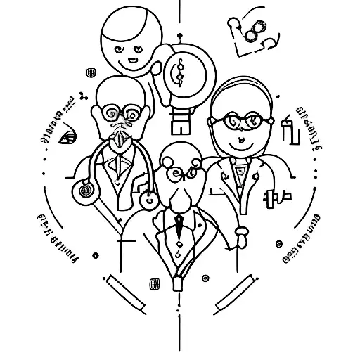 A Minimalist Tattoo Of A Successful Doctor Surrounded By Friends And Loved Ones