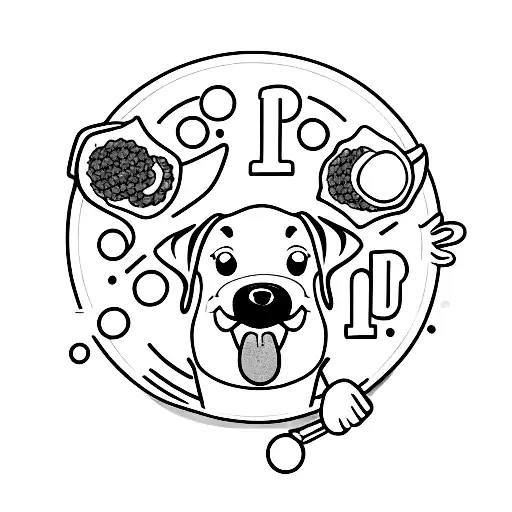 Dog Eating Meatball On Plate