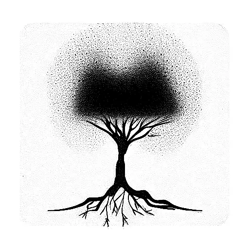 Fluffy Tree Using A Single Line