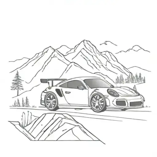 Gt3 Rs Car Racing Through Mountains