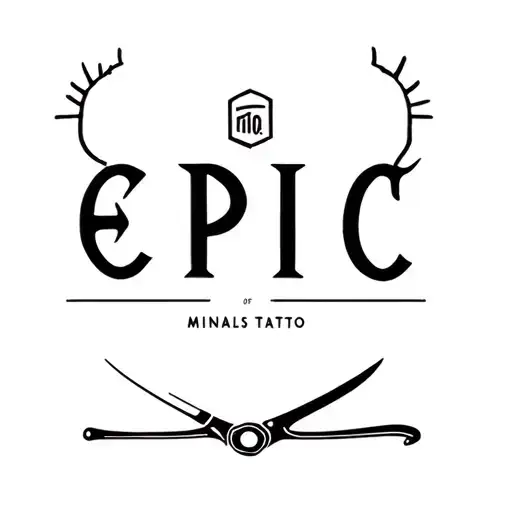 Minimalist Tattoo With The Word Epic And With Chef's Knives Below The Word