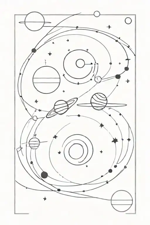 Simplified Solar System In A Straight Line