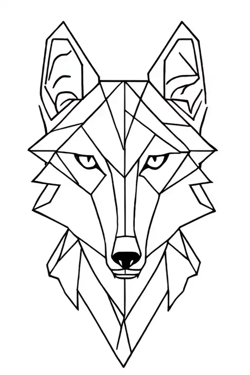 Geometric Wolf With Libra Zodiac Sign