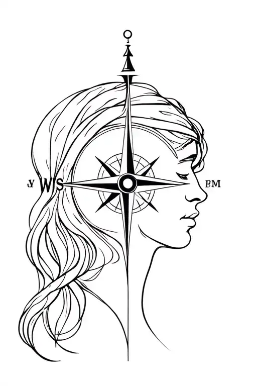 Meduza Head Woman Compass