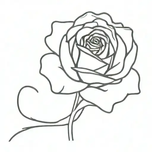 Rose With Letter A Tattoo Design