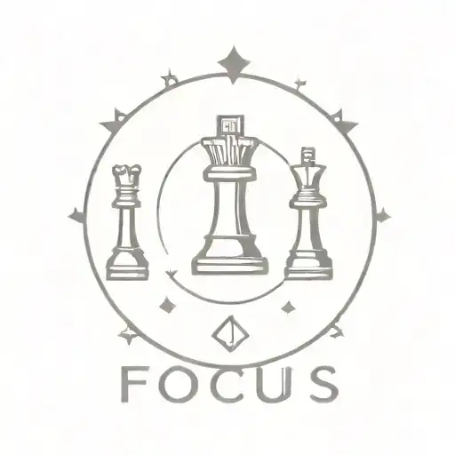 Chess Board With Pieces Spelling Out 'Focus'