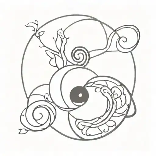 Yin And Yang Symbol Made Of Logical Symbols Intertwined
