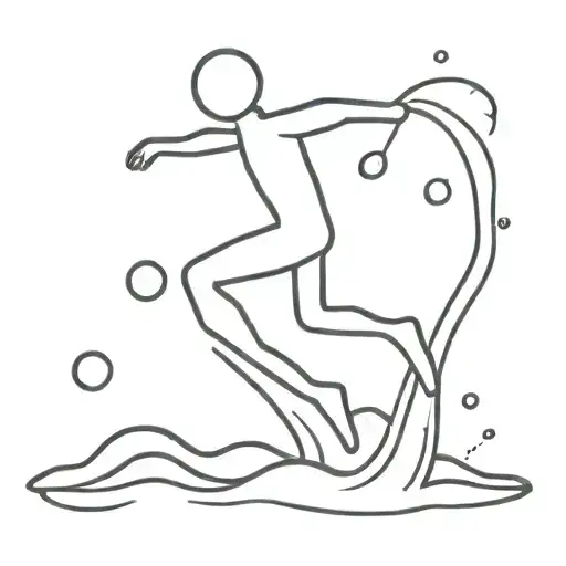 Stickman Who Is Jumping Into Water With Icecubes
