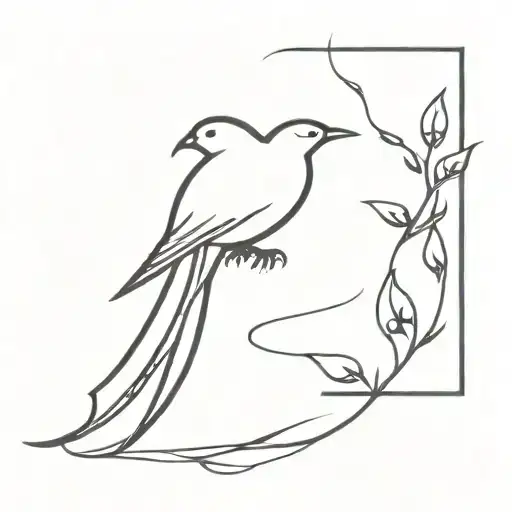 Bird Flying With Long Tail