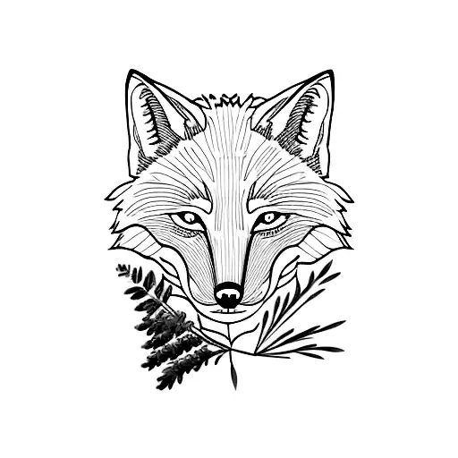 Fox And Wolf With Lavender Sprig