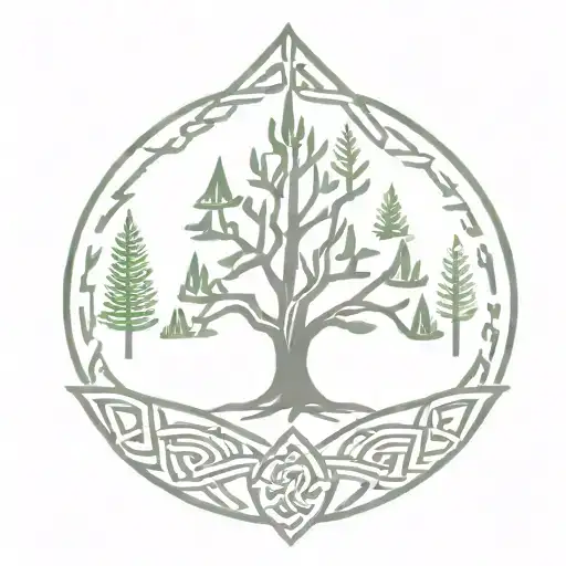 Celtic Knot And Pine Tree