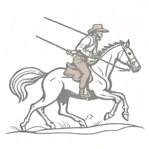 South African Boer Flag With Horse Galloping With A Cowboy And Gun On Its Back