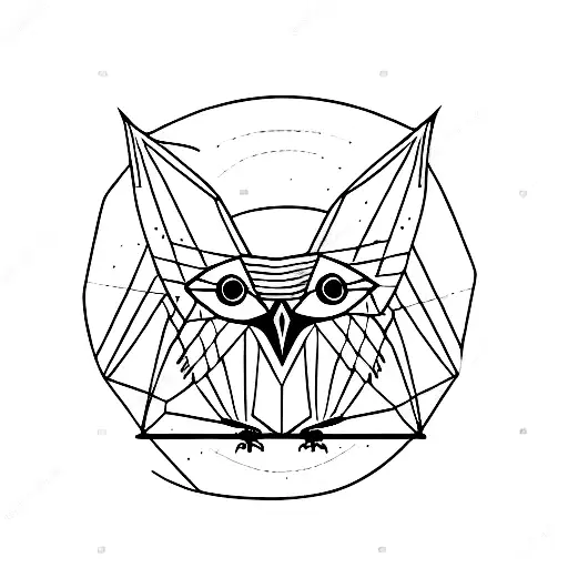 Owl Sitting On A Triangle