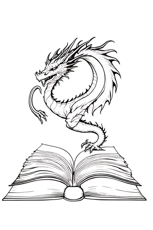 Dragon Coming Out Of A Book