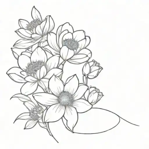 Two Chrysanthemum Narcissus Poppy And Water Lily Flower Bouquet