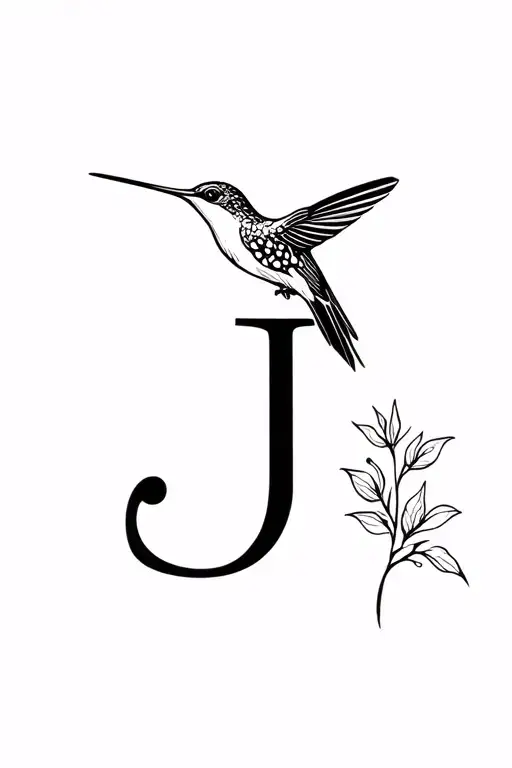 The Letter J And A Humming Bird