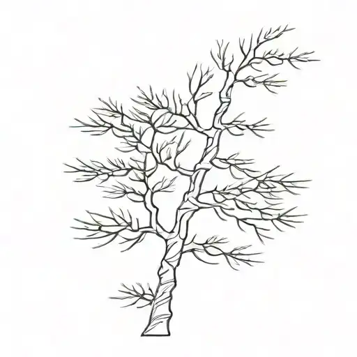 Single Line Pine Tree