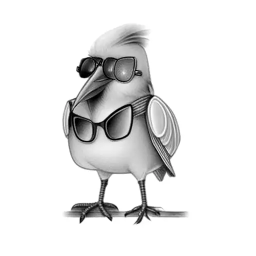 A Yellow Bird With Glasses And A Hat