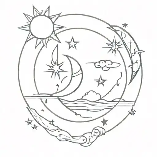 Sun Moon Stars Universe Inside