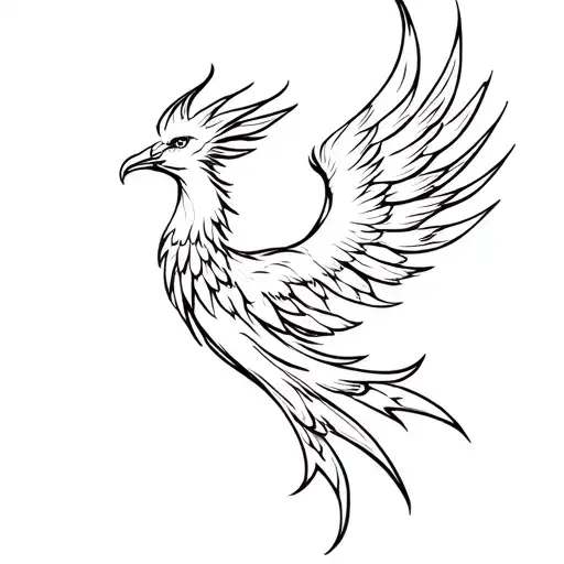 Phoenix With Fire Accents