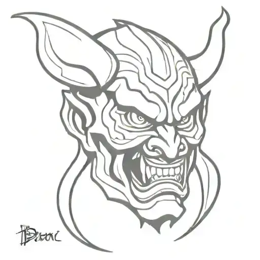 Demon Mask Oni Japanese Style
