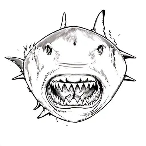 A Great White Shark Emerging