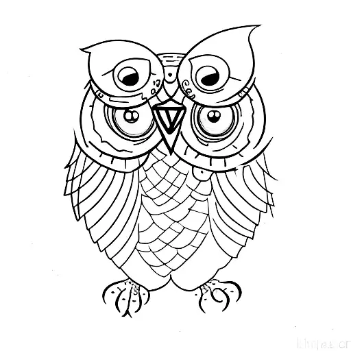 Owl Penetrating Eyes Bold Simple Playful
